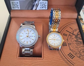 Couples watches in 2 separate custom boxes