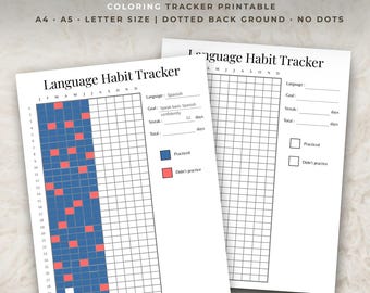 Registro de hábitos lingüísticos imprimible: Registro de estudio diario (Descarga en PDF)