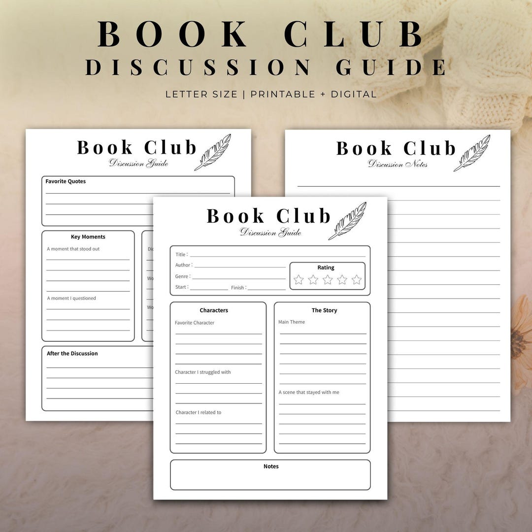 Printable Book Club Discussion Questions & Conversation Starters for ...