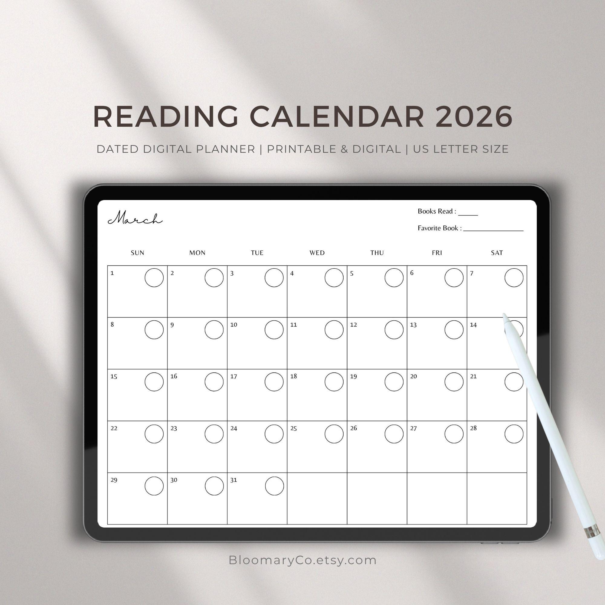 Reading Calendar 2026: Monthly Tracker, Books Log, Books Ive Read Log ...