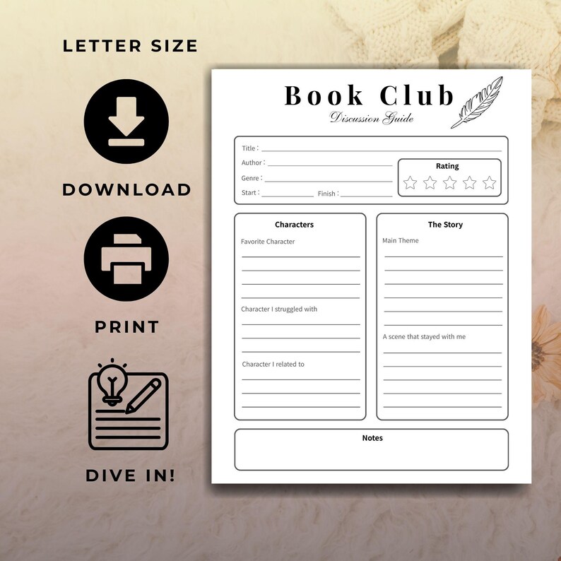 Printable Book Club Discussion Questions & Conversation Starters for