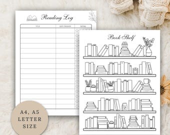 Registro de lectura imprimible para adultos: Registro de lectura (descarga en PDF, tamaños A4/A5/Carta)