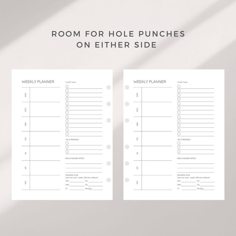 Busy Mom Weekly Planner Printable Undated Minimalist Weekly Schedule ...