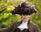 Steampunk brown & Brass Pirate hat
