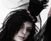 Black Victorian Mini top hat