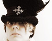 Victorian Gothic steampunk black mad hatter hat