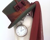 Green Victorian steampunk riding hat