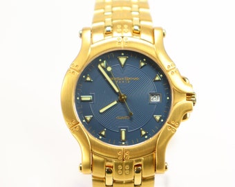 Christian Bernard Gold Plated Stainless Steel Men's Watch 1990's Vintage Brand New with Tag