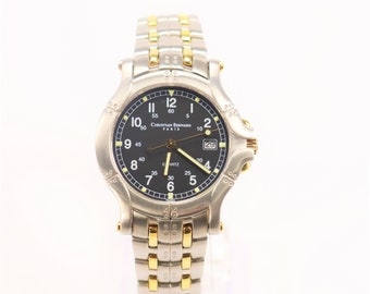 Christian Bernard Two-tone Stainless Steel Men's Watch 1990's Vintage Brand New with Tag