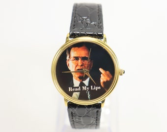 George H.W. Bush "Read My Lips" Watch Vintage 1980's New