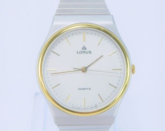 Lorus Watch Stainless Steel Gold Plated 1990's Brand New from Old Stock