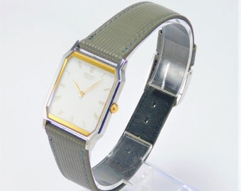 Seiko Unisex Stainless Steel Leather Band Watch 1990's Vintage New