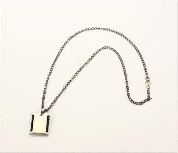Stainless Steel Pendant with Ion Plated Cable & S… - image 2