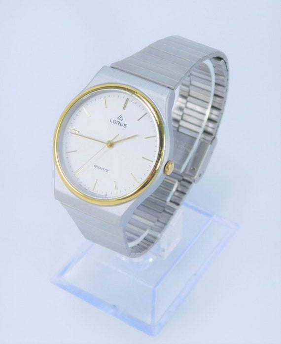 Lorus Watch Stainless Steel Gold Plated 1990's Br… - image 2