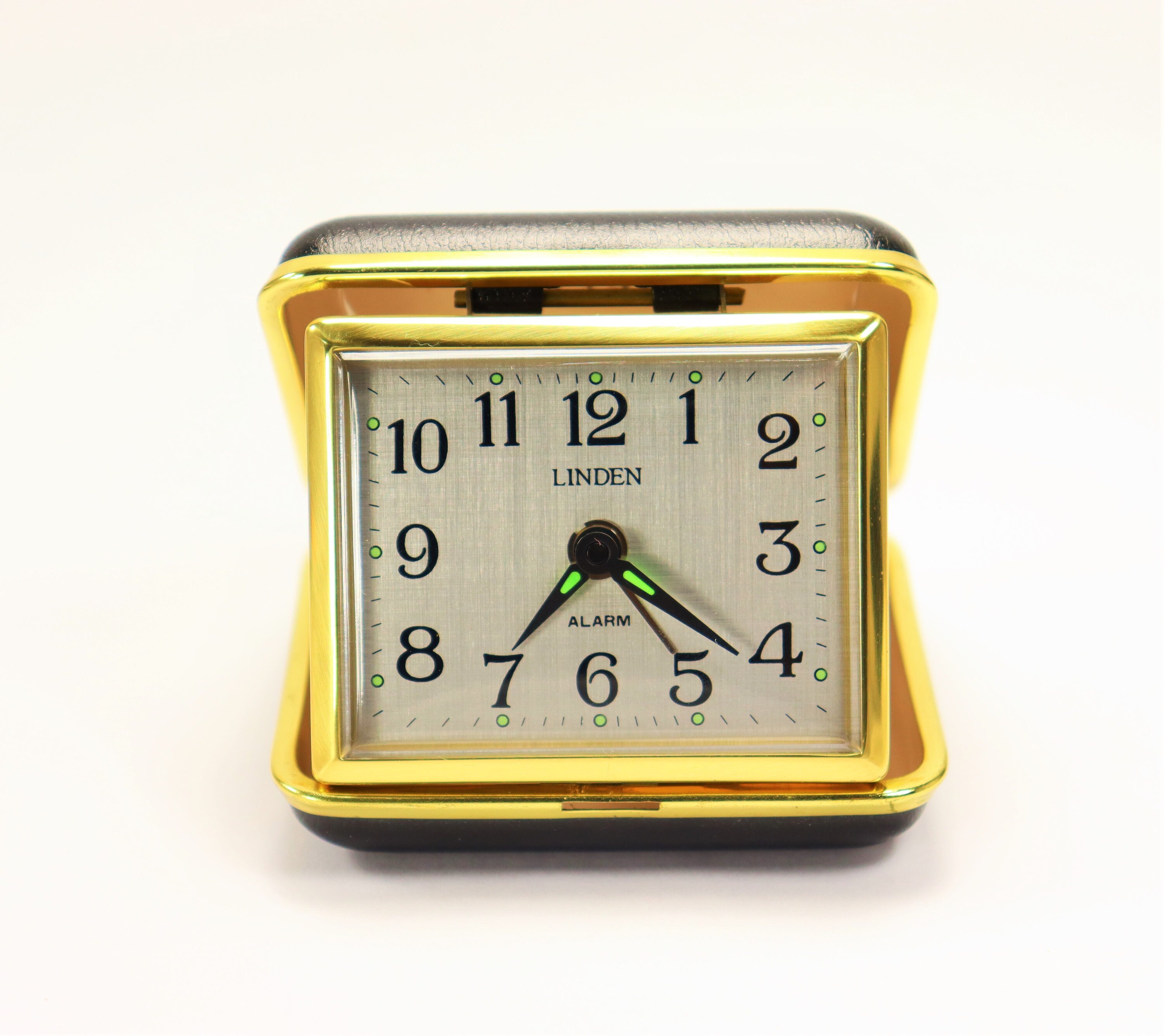 Home & Living 1960's Black and Gold Travel Desk Alarm Clock By Coral