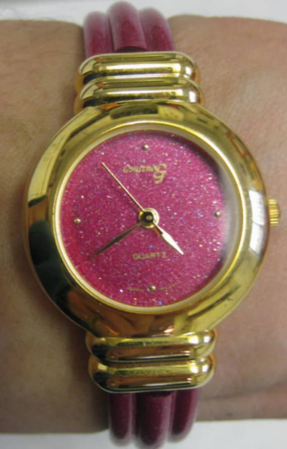 Ladies Pink and Gold Sparkly Fasion Watch - image 3