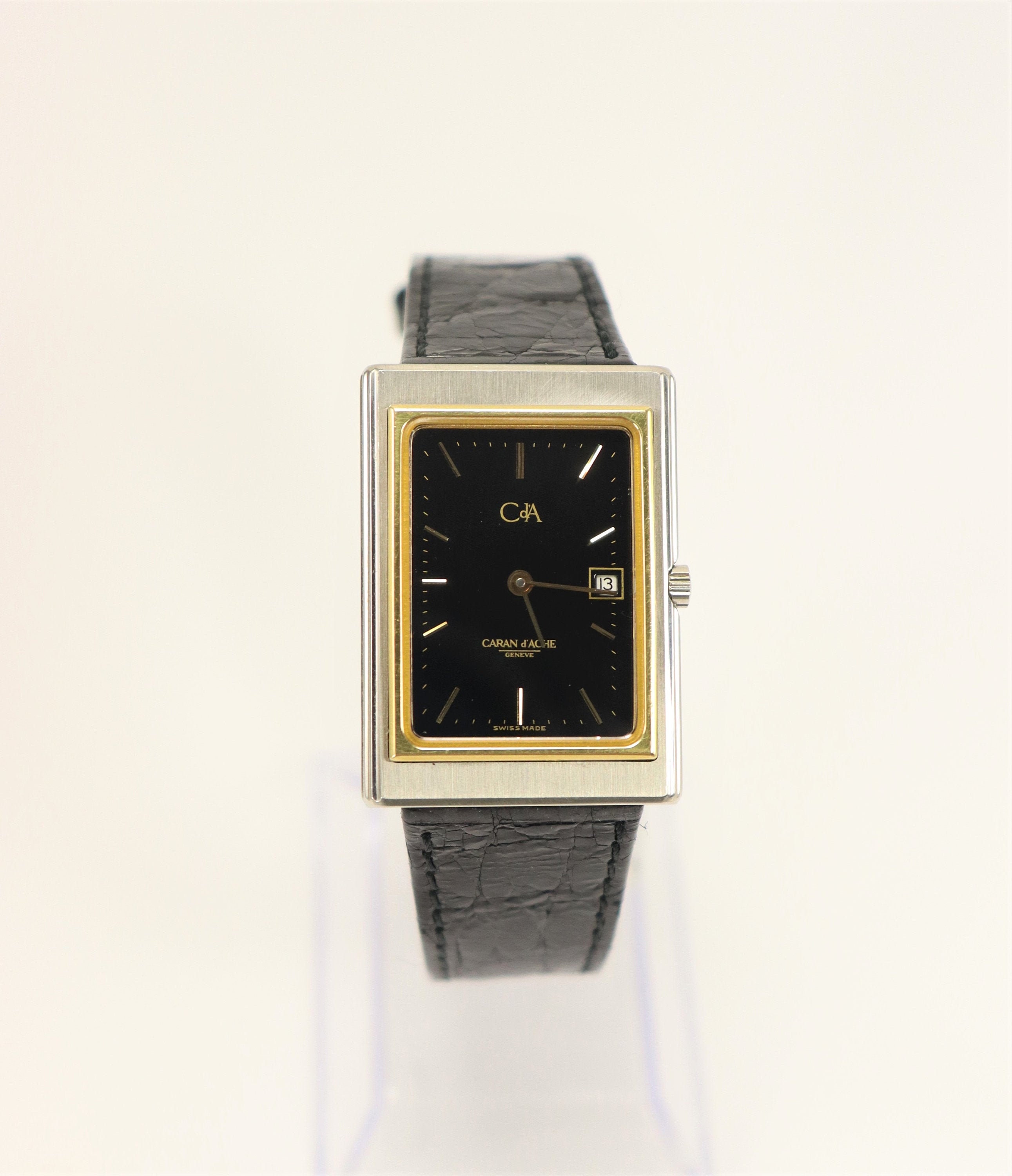 CARAN D'ache Vintage Watch Very RARE Stainless Steel/gold CARAN D'ache Vintage Watch Very RARE Stainless Steel/gold