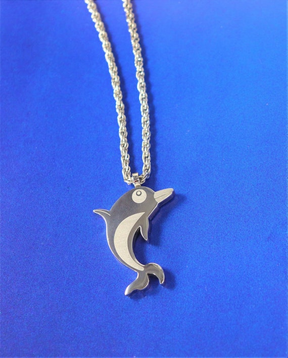 Stainless Steel Dolphin Pendant with Stainless Ste