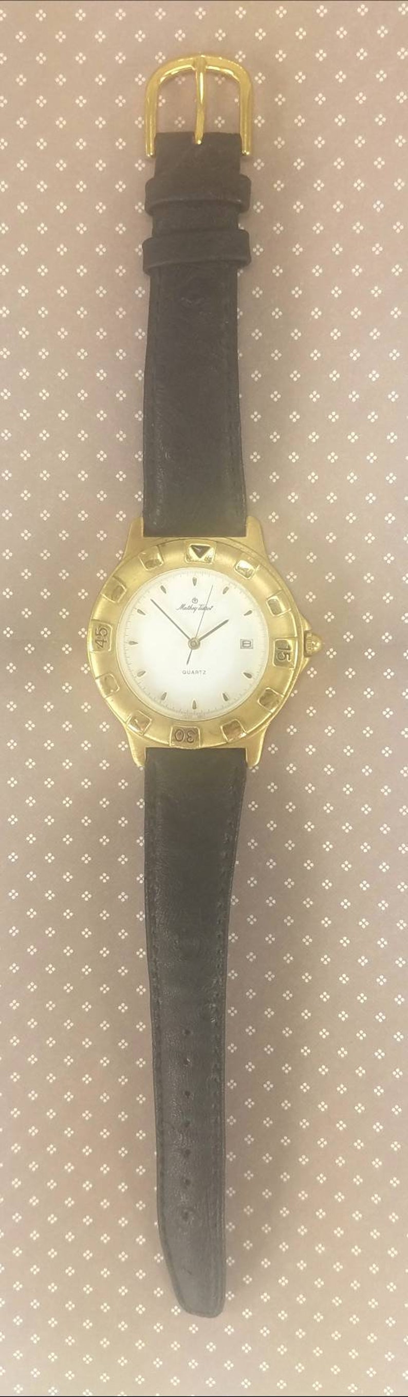 Mathey Tissot Men's Watch Stainless Steel Gold Plated Vintage NEW 1990's image 3
