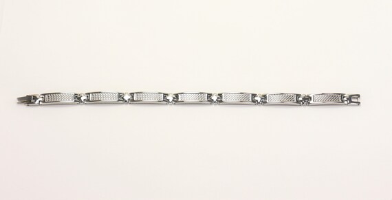 Stainless Steel Cross Shaped Link Bracelet with B… - image 3