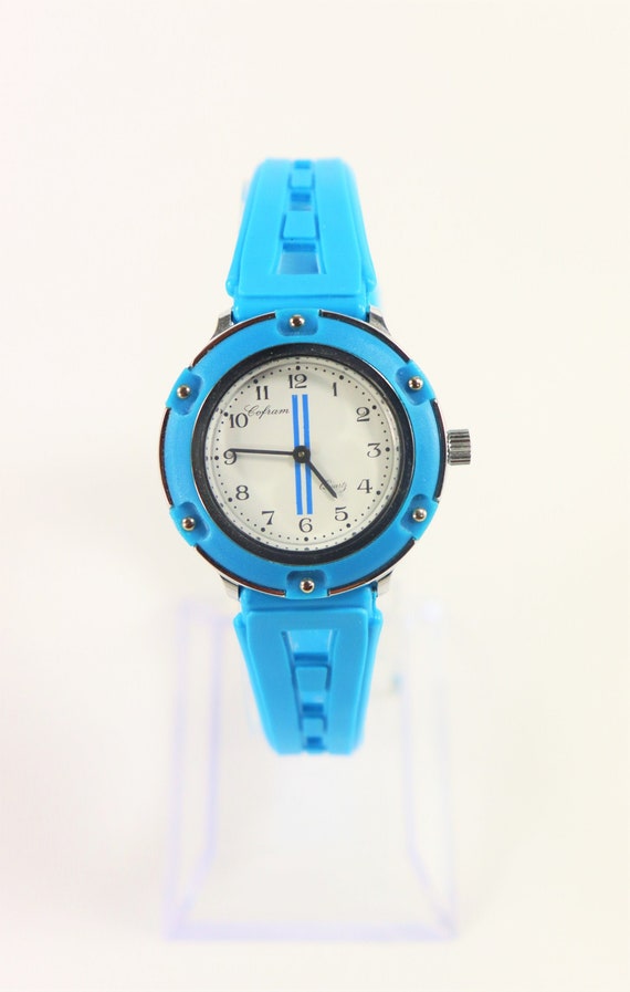 Cofram Swiss Made Unisex Watch in Blue 1990's Rare