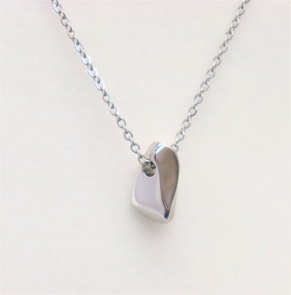 Stainless Steel Square Pendant with Stainless Ste… - image 1