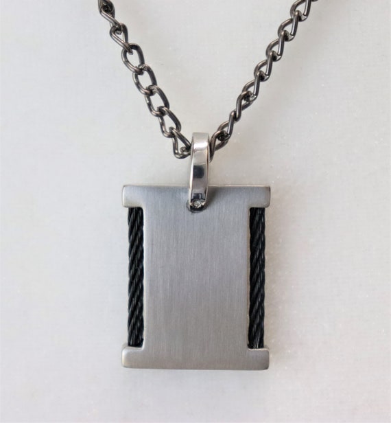 Stainless Steel Pendant with Ion Plated Cable & S… - image 4