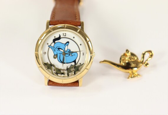 Disney Aladdin Watch by Fossil w Tin Case Pin Brand Gem