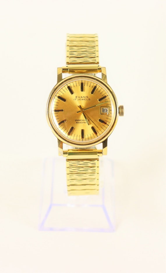 Evans Pre owned Men s Vintage Watch 17 Jewels Winding Gold Plated Etsy Australia
