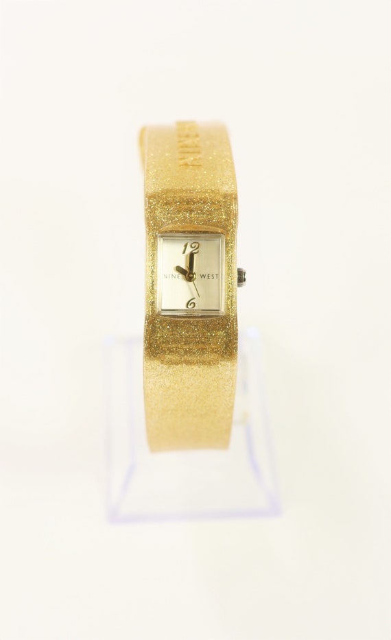 NINE WEST Ladies Silicone Rubber Glitter Watch Vi… - image 3