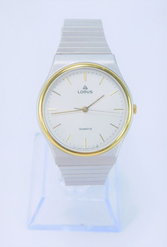 Lorus Watch Stainless Steel Gold Plated 1990's Br… - image 1