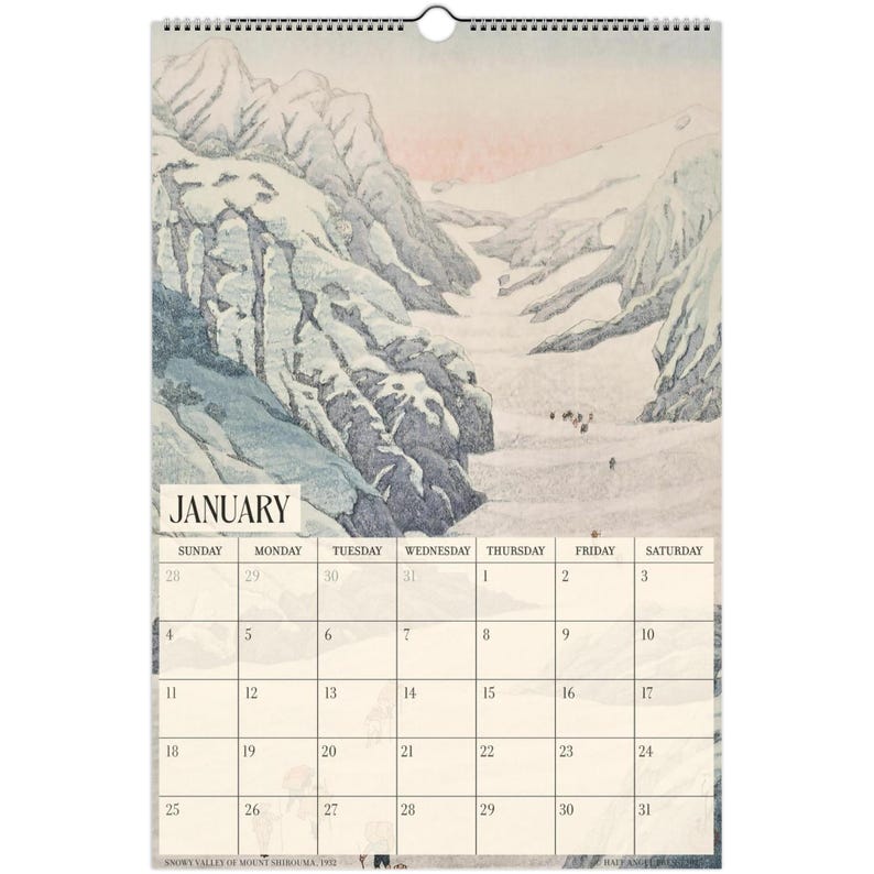 2026 Japanese Art Calendar, Shin-hanga Prints by Kawase Hasui image 3