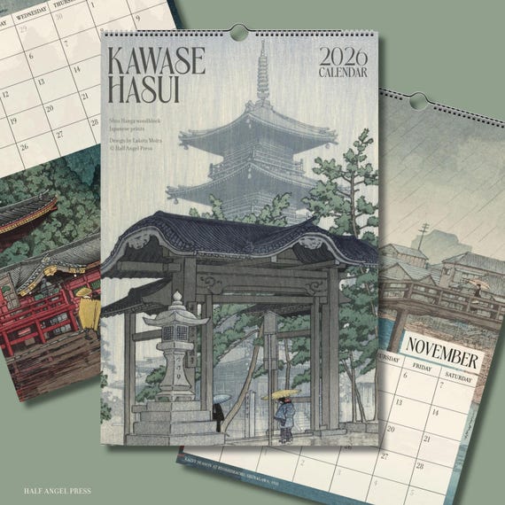 2026 Japanese Art Calendar, Shin-hanga Prints by Kawase Hasui