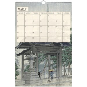 2026 Japanese Art Calendar, Shin-hanga Prints by Kawase Hasui image 5