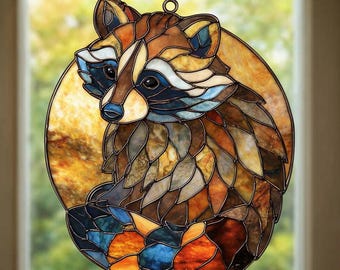 Atrapasueños colgante de acrílico de mapache, adorno de mapache, decoración de otoño de mapache, regalos de Navidad para mamá, linda decoración de mapache