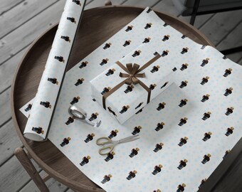 Pull de Noël Ralph Lauren, papier cadeau ours en peluche, emballage cadeau hiver mignon avec flocons de neige, rouleau d'emballage cadeau vacances pour enfants, cadeaux pour elle