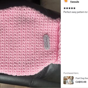 Poet Dog Sweater Crochet Pattern | PDF Digital Download | Easy Crochet for Small to Large Dogs image 5