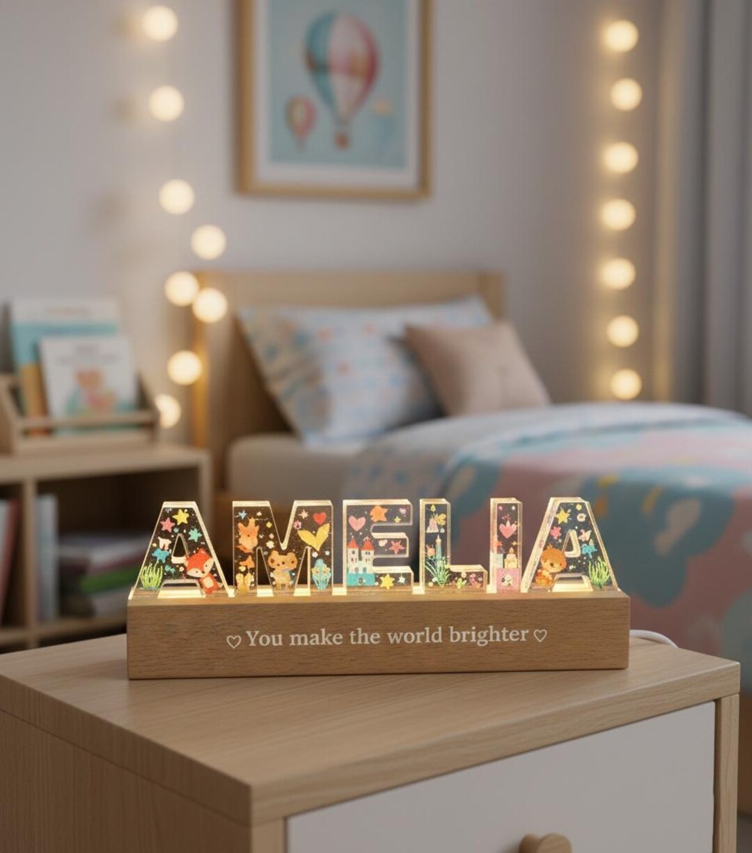 Unique Names Light Personalized Kids Name Light, Cute Animal Letter Lamp, Custom LED Name ...