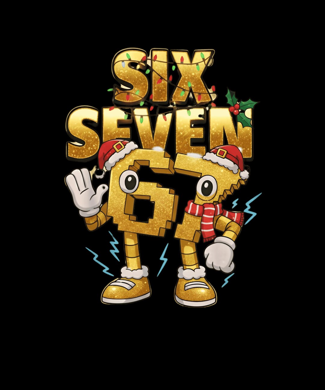Snow 67 Six Seven67 Christmas PNG Golden 67 Meme Clipart Funny Holiday Kids ...