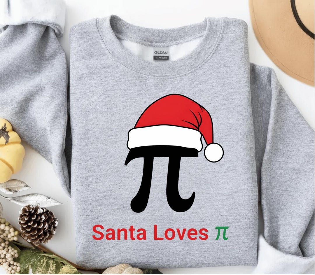Santa Loves Pi PNG | Math Christmas Digital Download | Funny Pi Symbol ...
