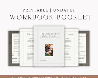 Caderno de Exercícios do Curso de Estilo de Marca Neutro Bege – Guia de Legendas para Pequenas Empresas – Ferramenta de Marketing e Brindes para Empreendedores