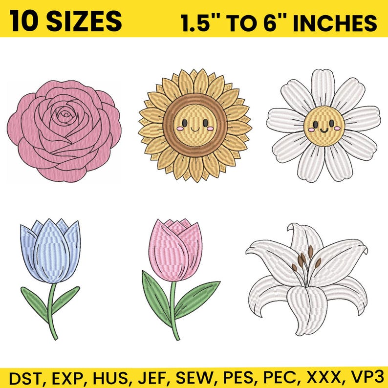 150+ Mini Flower Embroidery Designs, Mini Flowers Embroidery, Floral ...