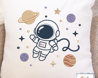 Little Astronaut Embroidery Design, Space NASA Moon Embroidery Files, Astronaut Digitize Machine Embroidery, 17 Sizes, Instant Download