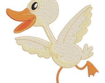 Funny Dancing Bird Embroidery Design, Cute Bird Machine Embroidery File, Baby Animals & Birds Digital Embroidery file, 9 Sizes, PES DST