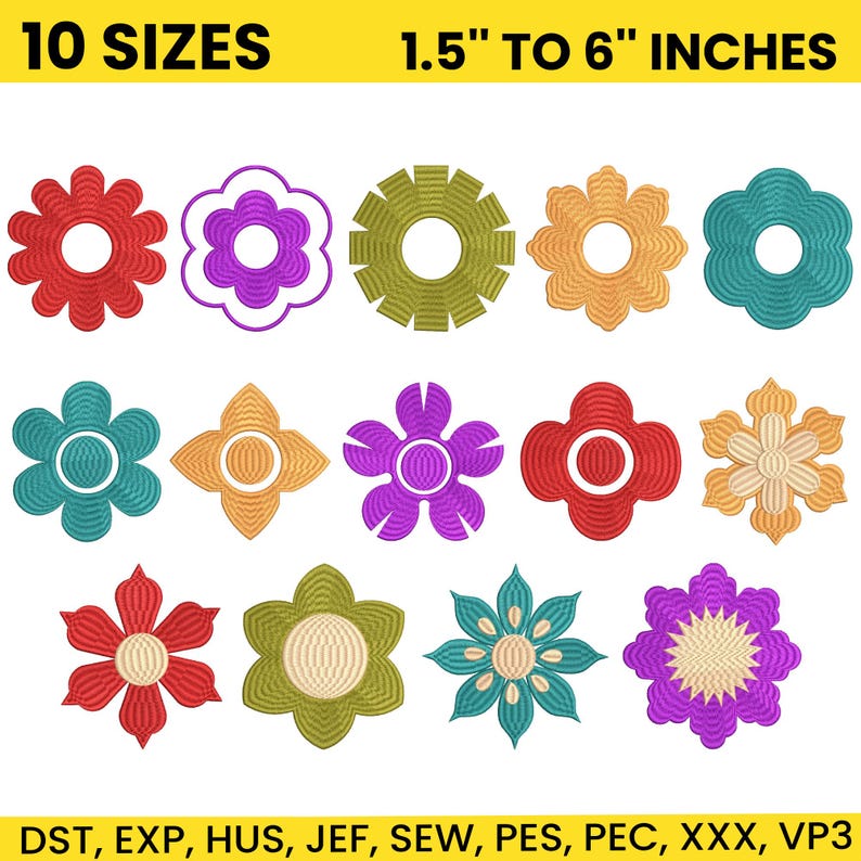 150+ Mini Flower Embroidery Designs, Mini Flowers Embroidery, Floral ...
