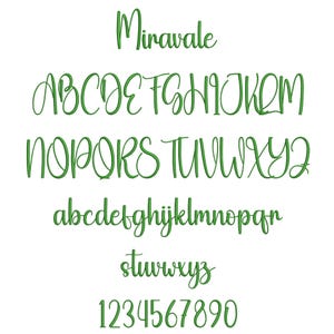 10 Modern Cursive Machine Embroidery Font, Monogram Script Alphabet, Satin Stitch, PES DST, Small Signature Font, 6 Sizes, Instant Download