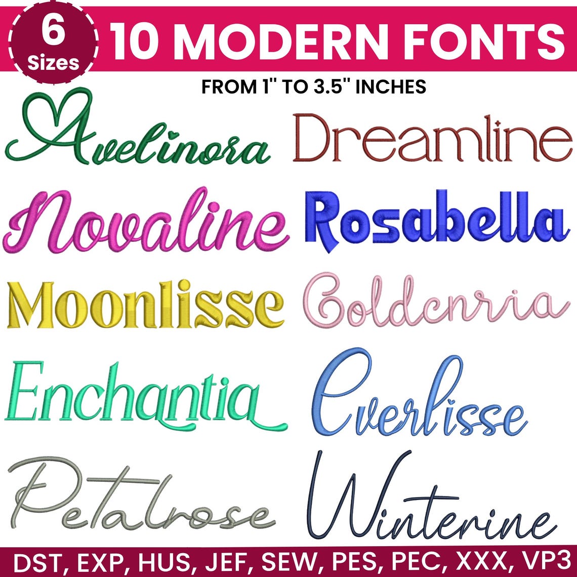 50 Modern Cursive Machine Embroidery Font, Monogram Script Alphabet ...