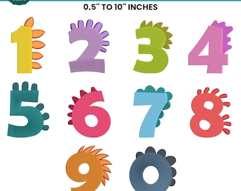 Dinosaurier Schrift Stickerei, Schriftzahlen, Maschinenstickerei, Alphabet Schrift, Stickerei, Schrift in 20 Größen, PES DST, Instant Download