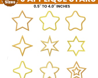 Applique Mini Star Embroidery Design, Small Star Embroidery File, Tiny Stars, 12 Sizes, PES DST, Machine Embroidery Design, Instant Download