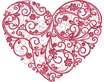 Herz Stickdatei, Mini Herz Stickerei, Herzform Design, Valentinstag Stickdatei, Valentinstag in 15 Größen, PES DST, Instant Download